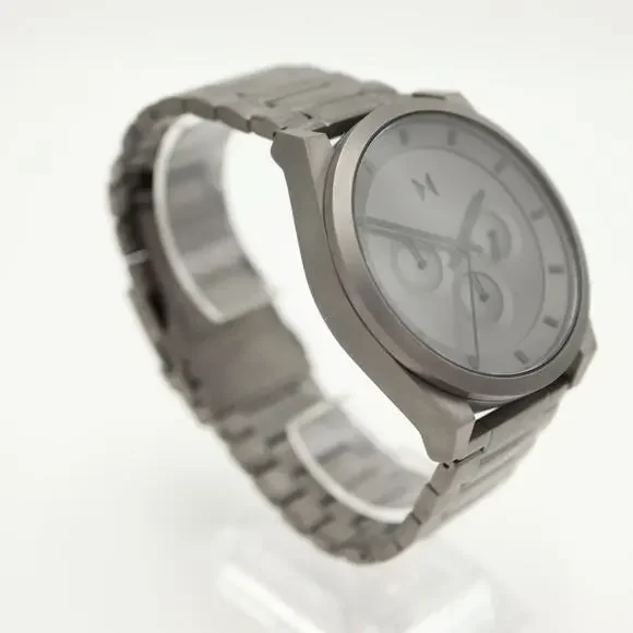 MVMT Element Chrono Mens Gunmetal 44mm Watch Steel Chronograph w New Battery